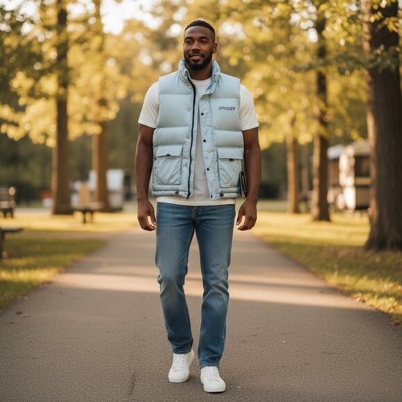 Spyder Down Vest pastel blue, Medium - Picture 1 of 11